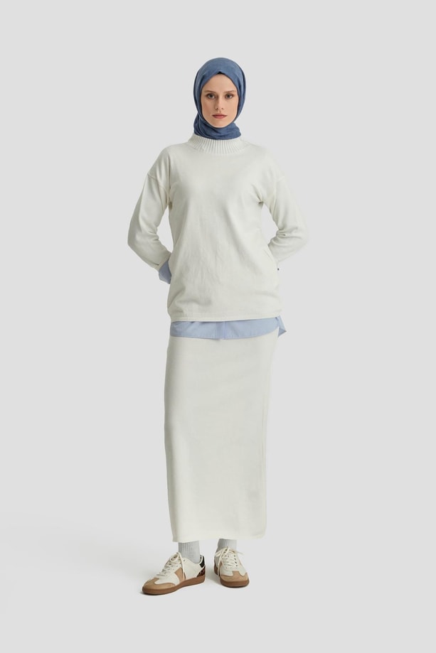 Armine Etkeli Takım 24KD4222 Ekru