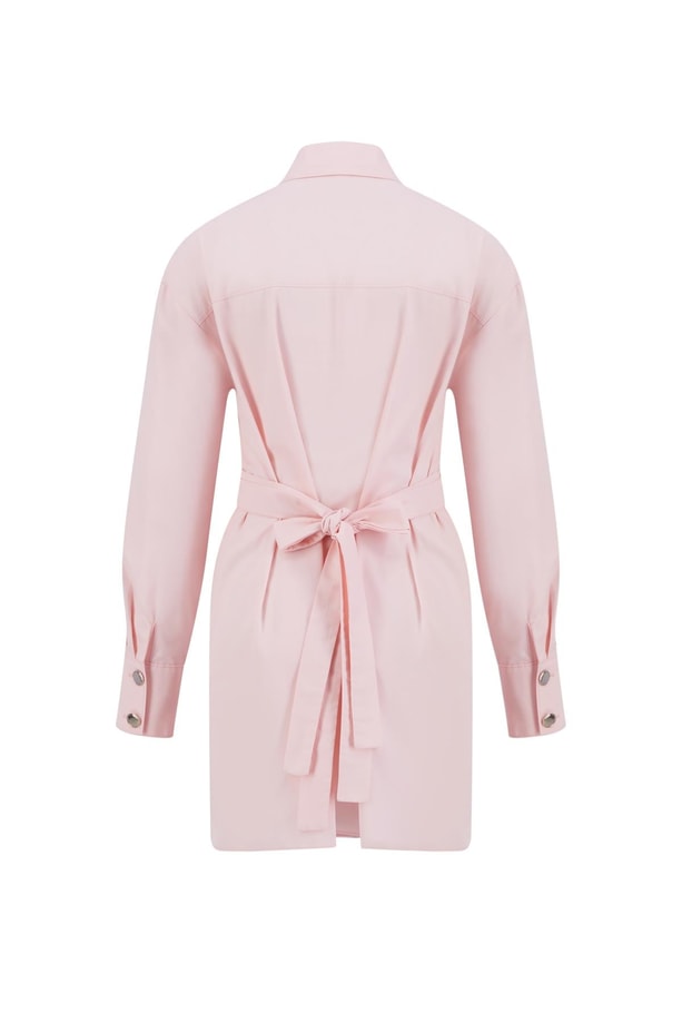 Armine Fiyonklu Naturel Kumaşlı Tunik 24K4300 Pembe