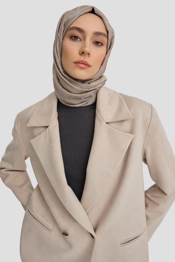 Armine Süet Blazer Ceket 24K5710 Bej