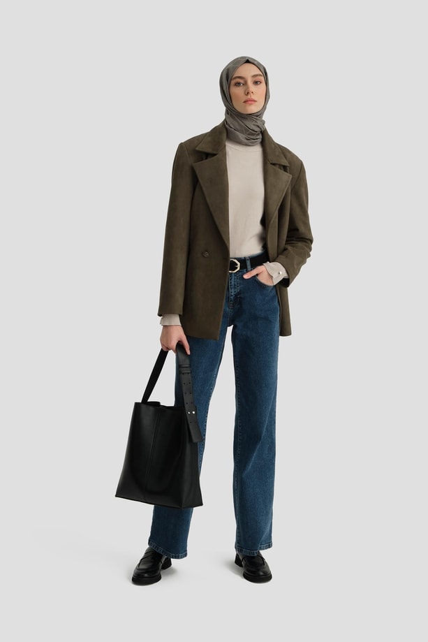 Armine Süet Blazer Ceket 24K5710 Haki
