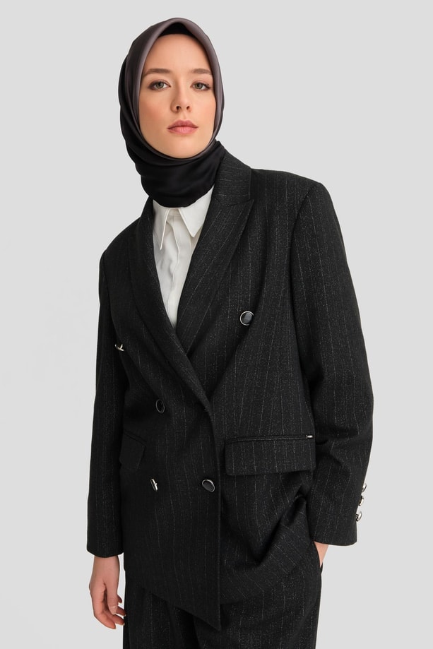 Armine Simli Ceket 24K5721 Siyah