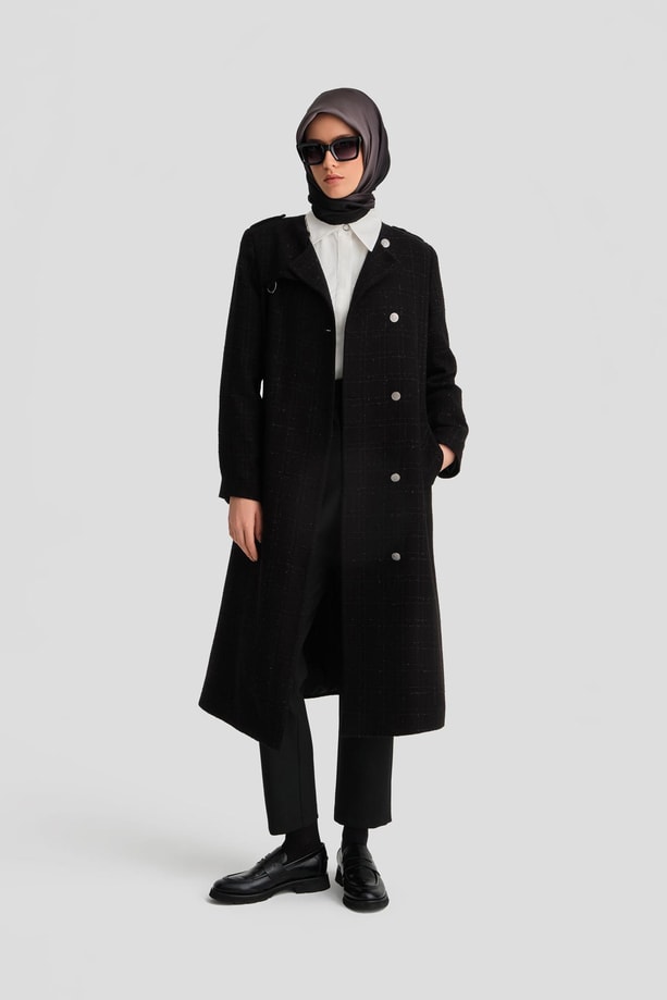 Armine Tuvit Trençkot 24K7512 Siyah