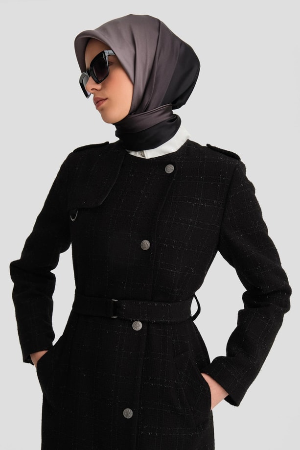 Armine Tuvit Trençkot 24K7512 Siyah