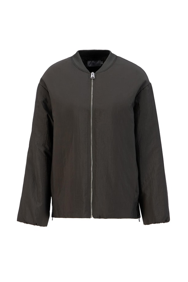 Armine Yaka Ribanalı Bomber Mont 24KD7522 Haki