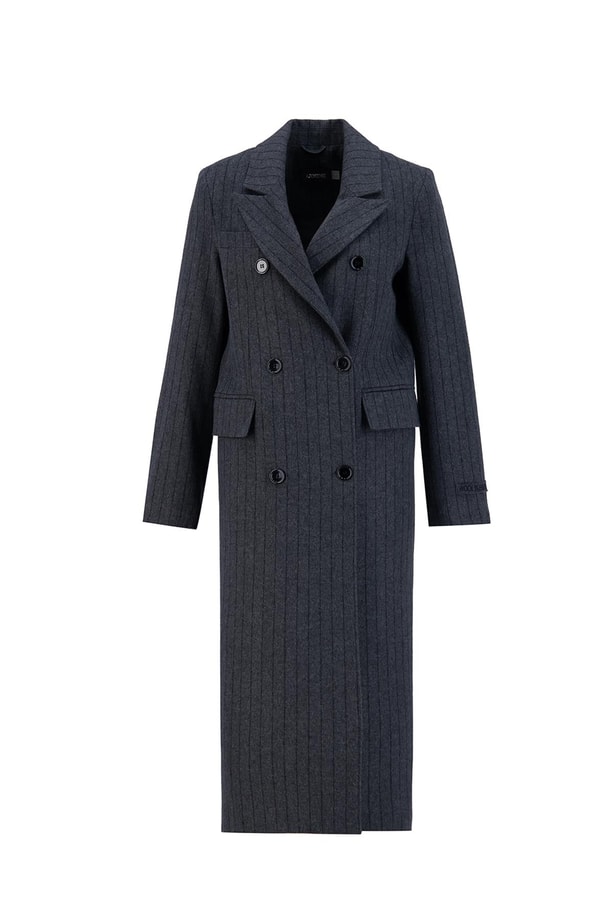 Armine Yün Karışımlı Blazer Kaban 24K7604 Antrasit