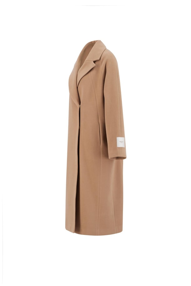 Armine Kup Ve Etiket Detaylı Kaban 24K8102 Camel
