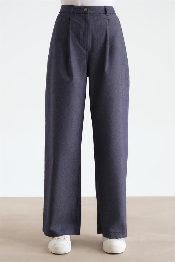 Armine Geniş Paça Denim Pantolon 24Y2603 Lacivert