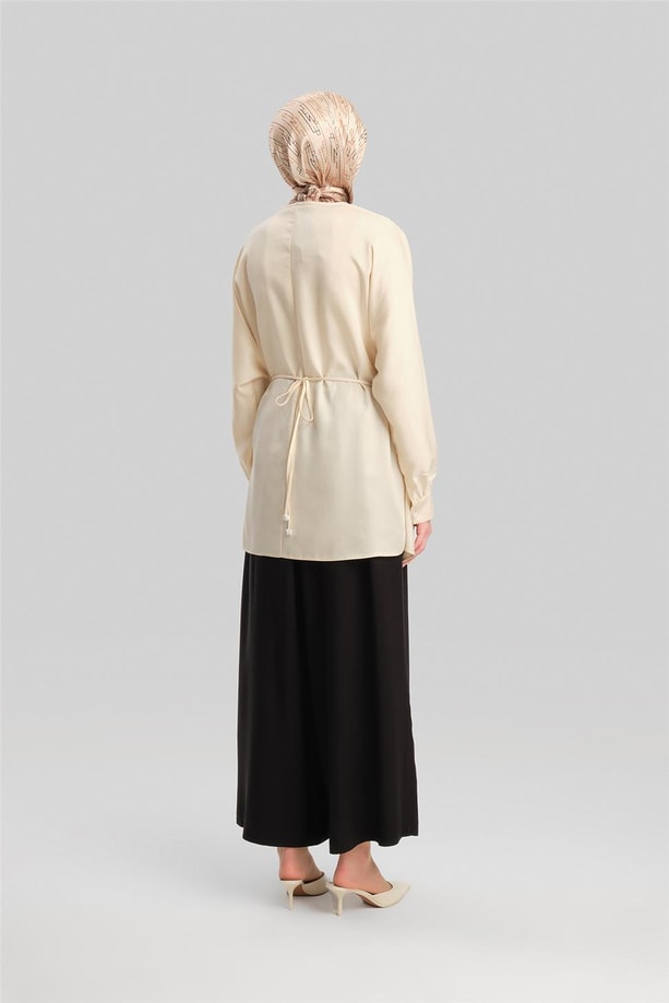Armine Beli Lastikli Basic Pantolon 24Y2614 Siyah
