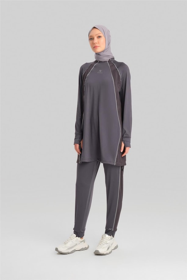 Armine Bilek Bantlı Beli Lastikli Pantolon 23K2516 Antrasit