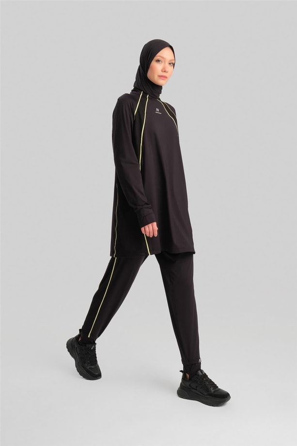 Armine Bilek Bantlı Beli Lastikli Pantolon 23K2516 Siyah