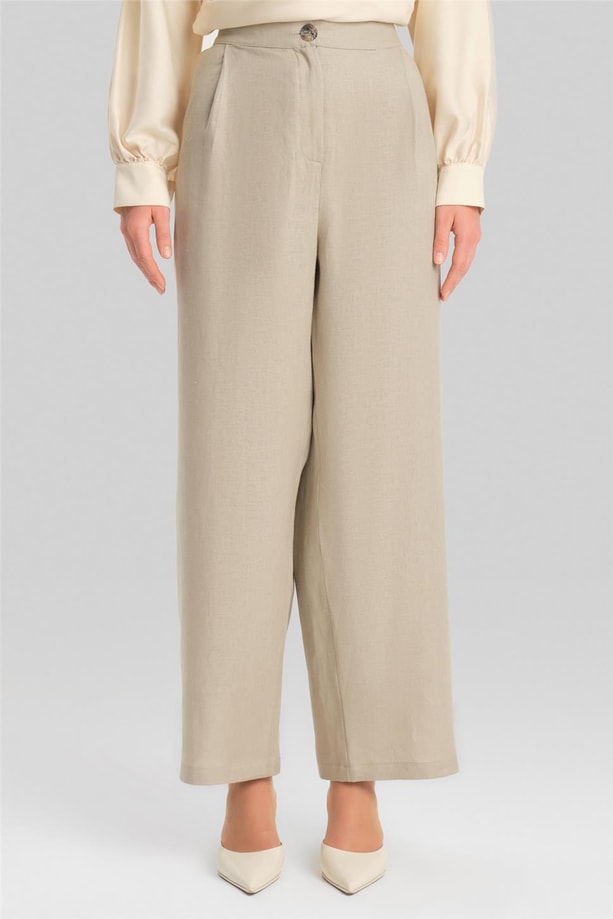 Armine Bol Keten Pantolon 24Y2625 Vizon