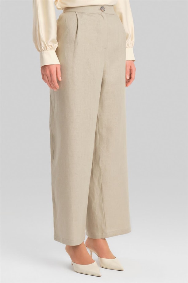 Armine Bol Keten Pantolon 24Y2625 Vizon