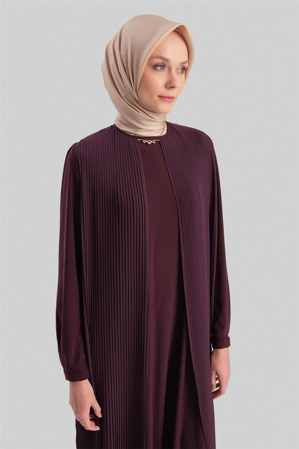 Armine Elbise 24YD3307 Mürdüm