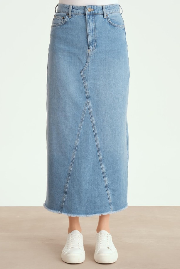 Armine Denim Etek 24YD3401 İndigo
