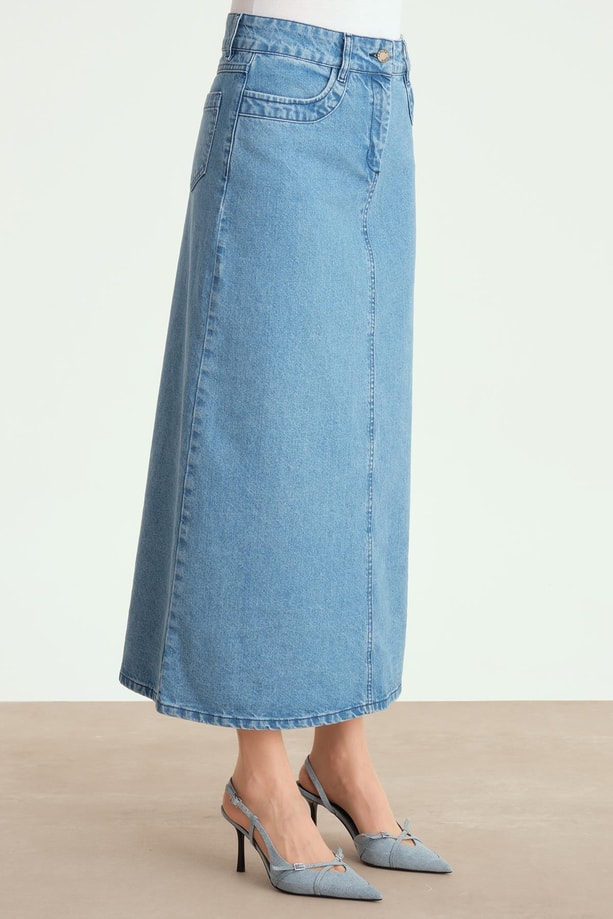 Armine Denim Etek 24YD3403 Açık Mavi
