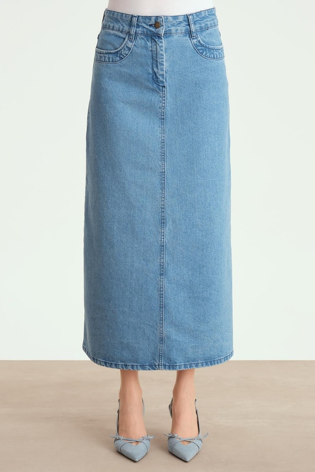 Armine Denim Etek 24YD3403 Açık Mavi