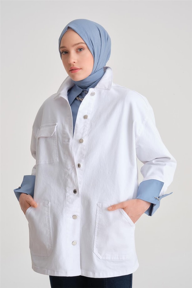 Armine Ceket 24YD3409 Beyaz