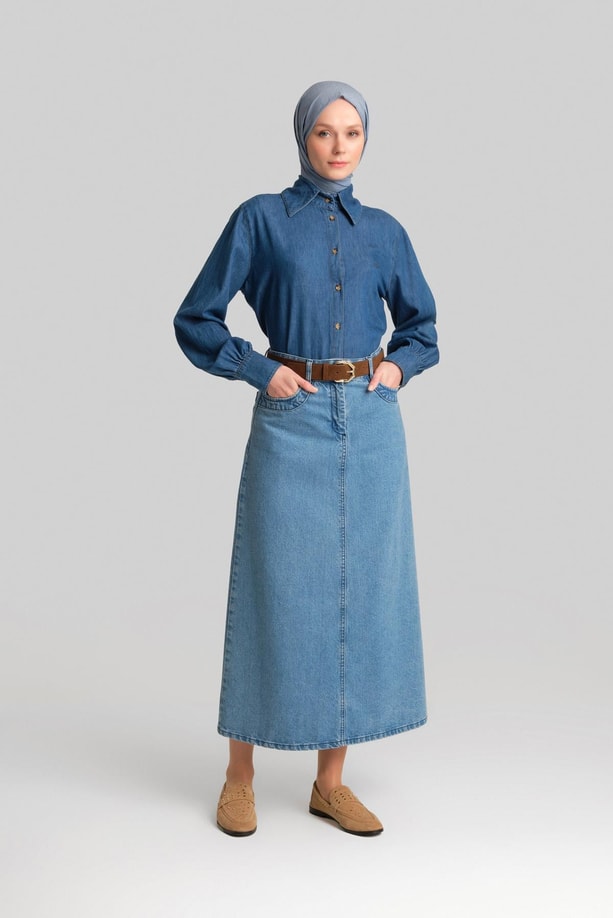Armine Denim Gömlek 24YD3414 İndigo