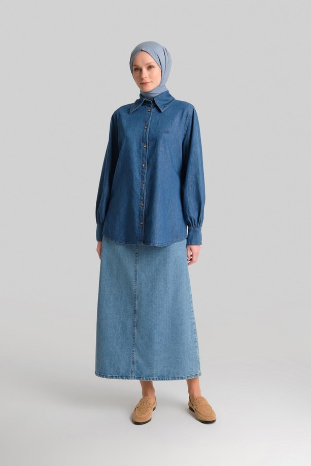 Armine Denim Gömlek 24YD3414 İndigo