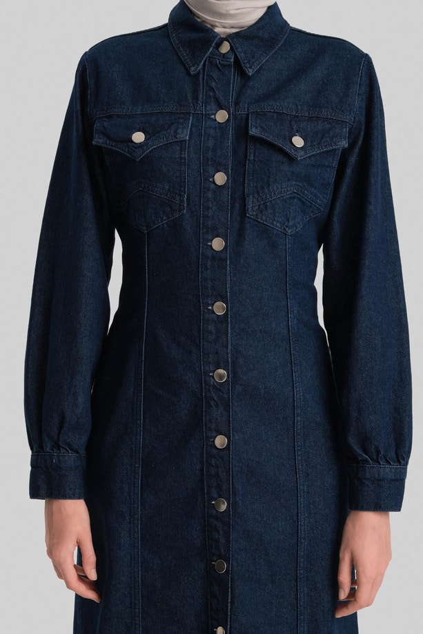 Armine Denim Elbise 24YD3416 Lacivert