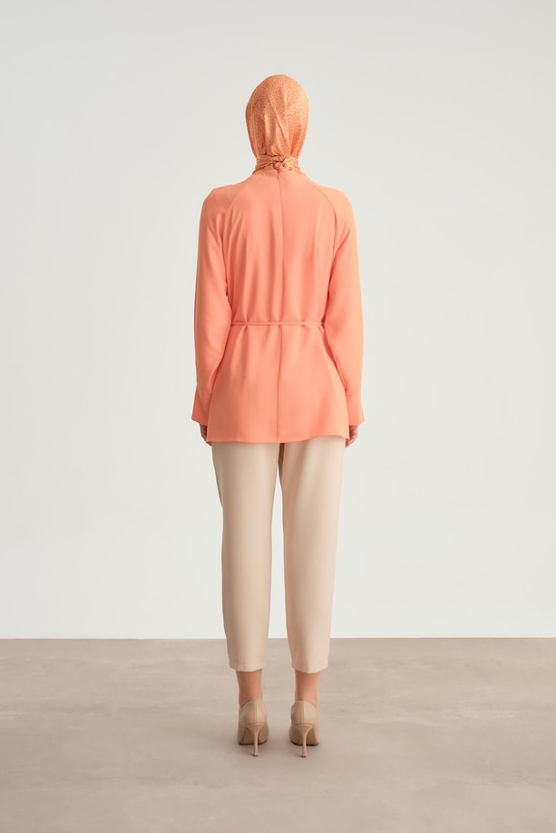 Armine Çiçekli Bluz 24Y3500 Mandarin