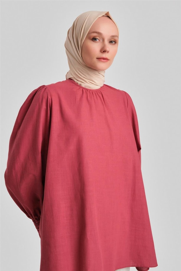 Armine Kolu Gipeli Bluz 24Y3533 Vişne