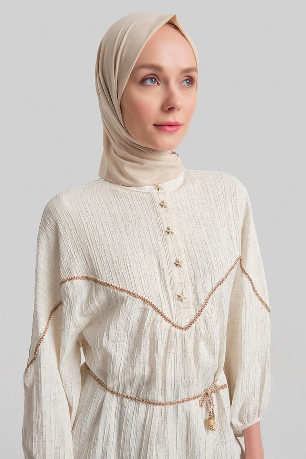 Armine Şerit Bağcıklı Bluz 24Y3537 Ekru