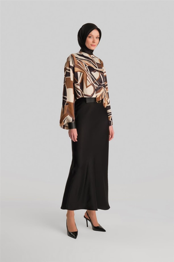 Armine Aplike Çiçekli Bluz 24Y3557 Kahverengi