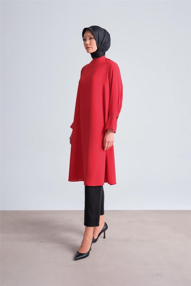 Armine Geniş Manşetli Tunik 24Y4000 Kırmızı