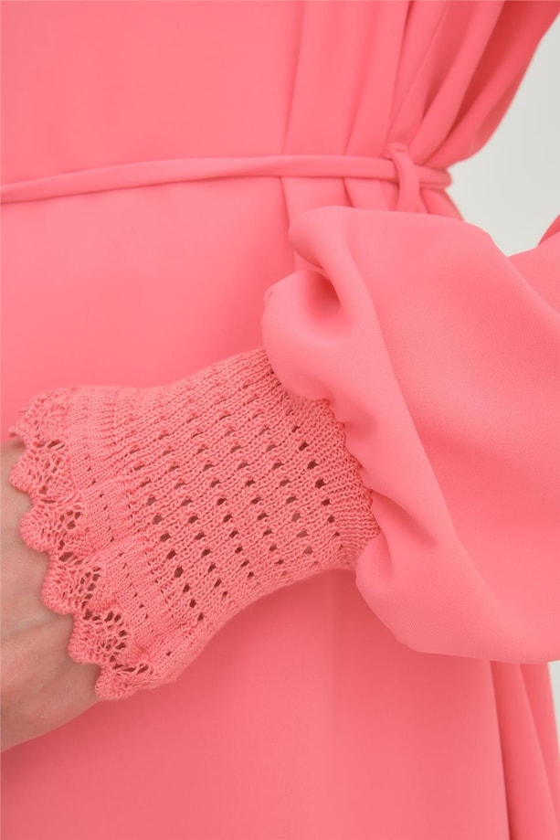 Armine Dantel Ribanalı Tunik 24Y4006 Koyu Pembe