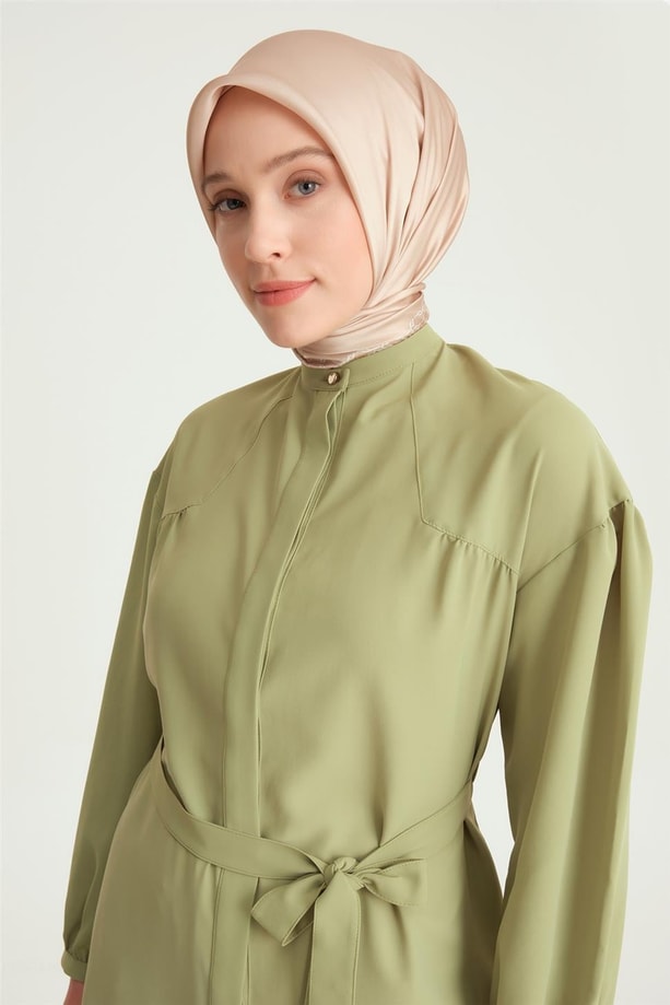 Armine Üçgen Robalı Kuşaklı Tunik 24Y4007 Yeşil