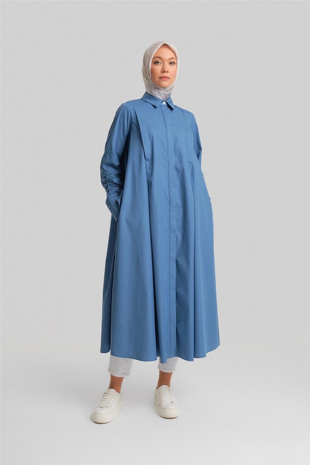 Armine Oversize Tunik Elbise 24Y4105 Sisli Mavi