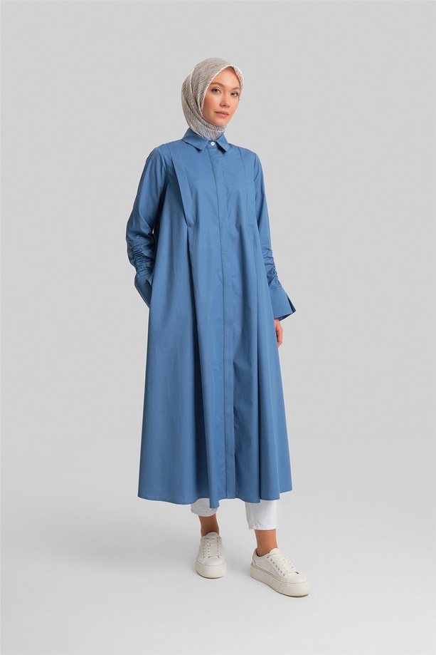 Armine Oversize Tunik Elbise 24Y4105 Sisli Mavi