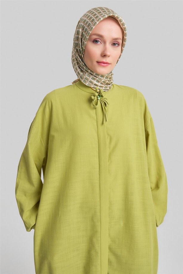 Armine Broşlu Tunik Elbise 24Y4107 Fıstık