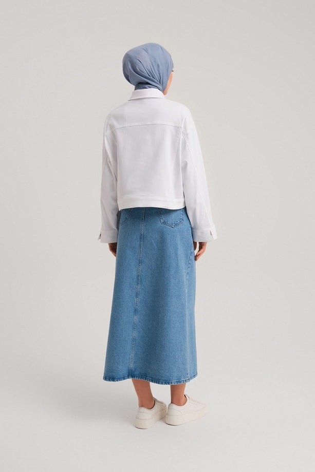 Armine Kısa Denim Ceket 24Y5405 Beyaz