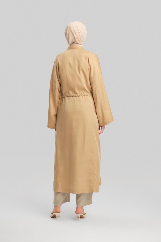 Armine Hasır Kemerli Kimono 24Y5512 Camel