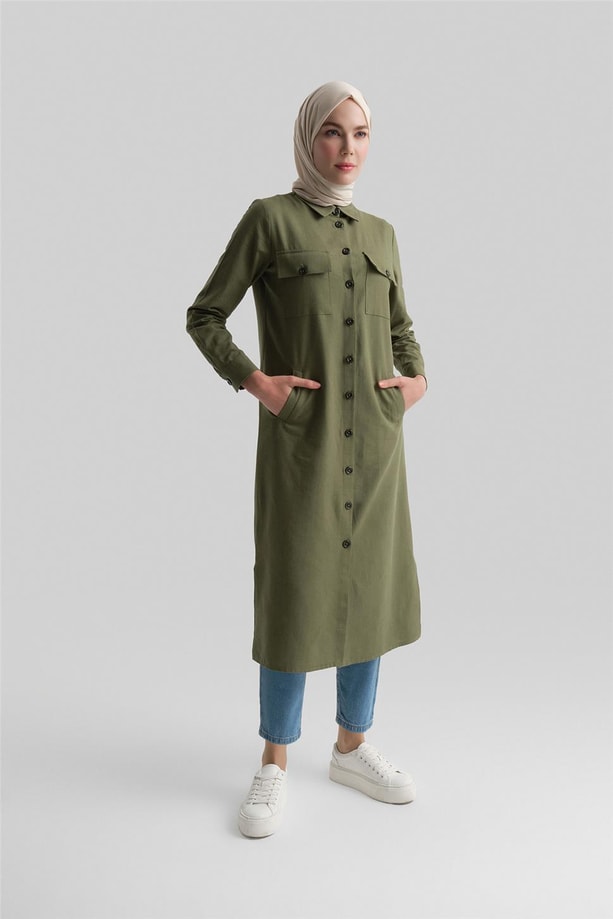 Armine Tunik Elbise 24YD6404 Haki