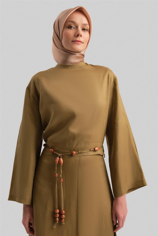 Armine Keten Etekli Takım 24Y6829 Camel