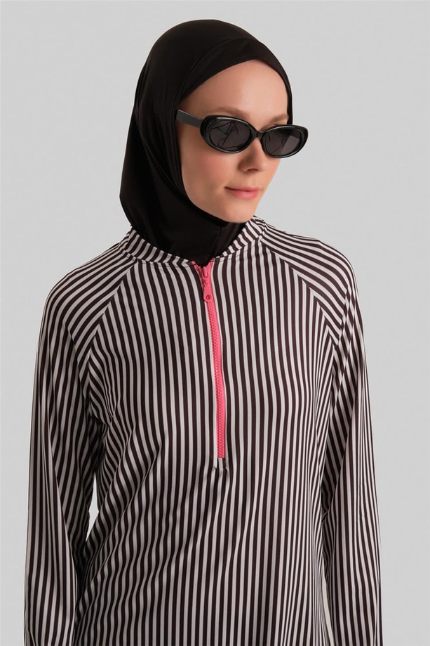 Armine Tesettür Mayo 24YD8912 Siyah - Beyaz