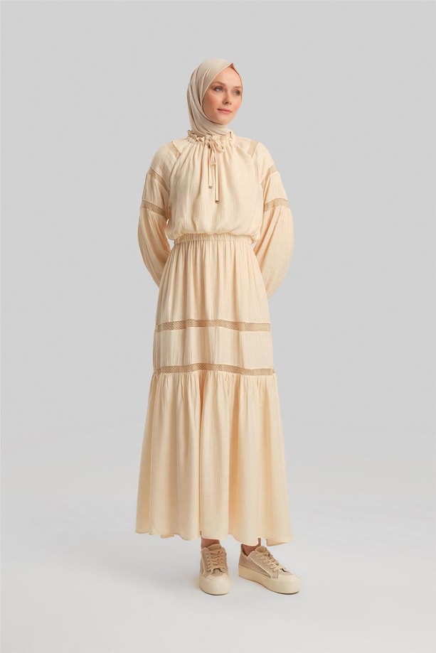 Armine Şerit Detaylı Bahem Elbise 24Y9828 Aytaşı