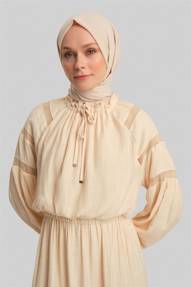 Armine Şerit Detaylı Bahem Elbise 24Y9828 Aytaşı