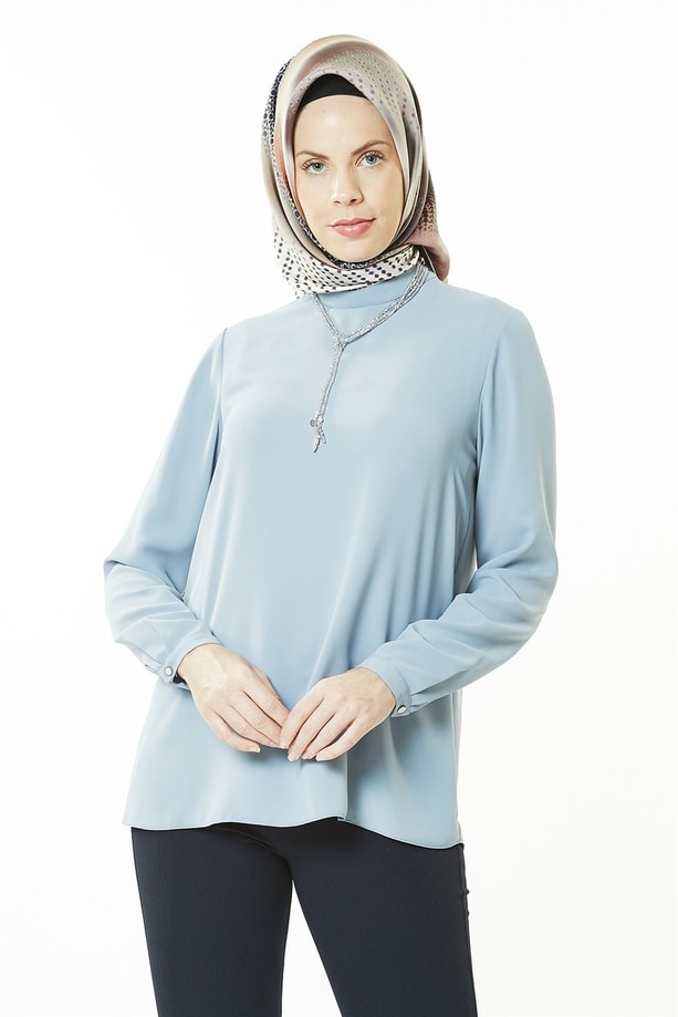 Armine Bluz 18Ka3526 Gri Mavi