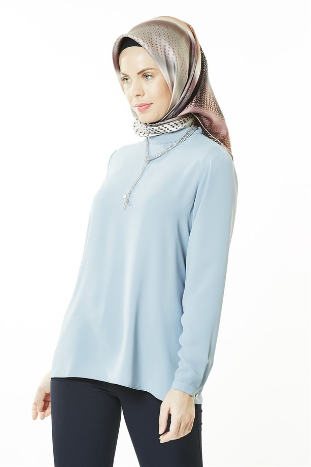 Armine Bluz 18Ka3526 Gri Mavi