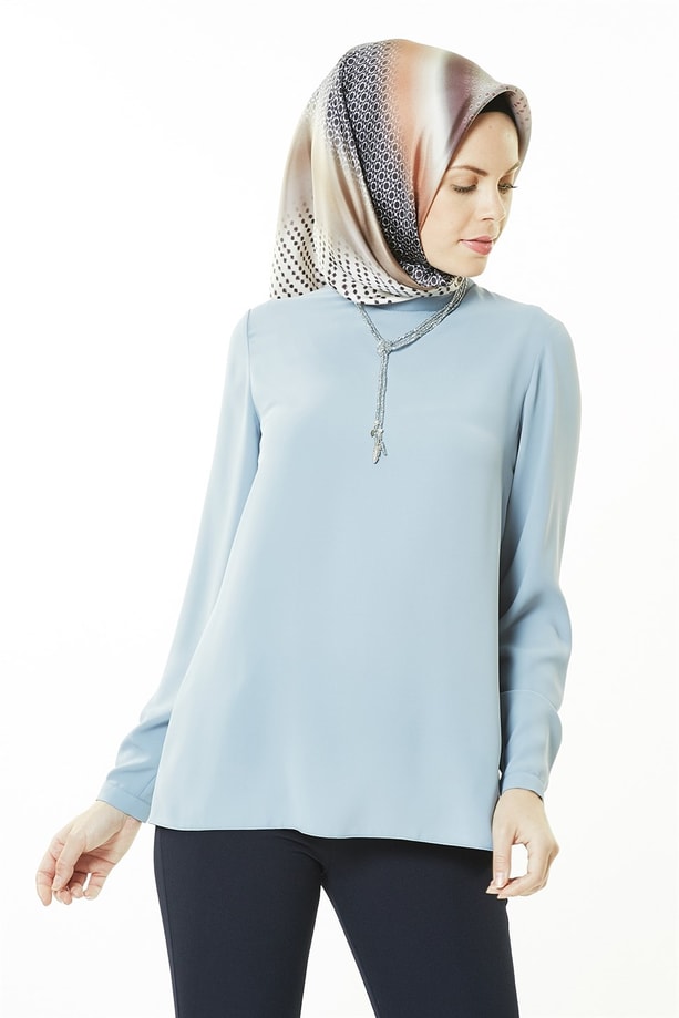 Armine Bluz 18Ka3526 Gri Mavi