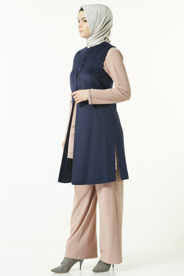 Armine Kaşe Yelek 18Ka4509 Morcivert