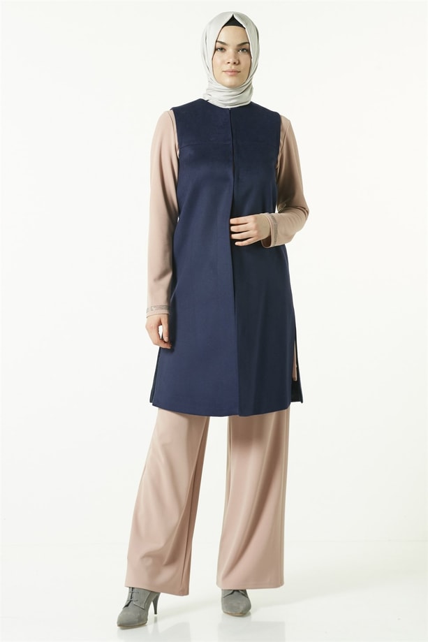 Armine Kaşe Yelek 18Ka4509 Morcivert