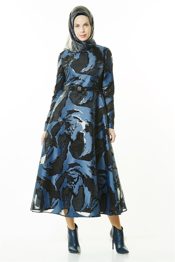 Armine Elbise 18Ka9601 İndigo