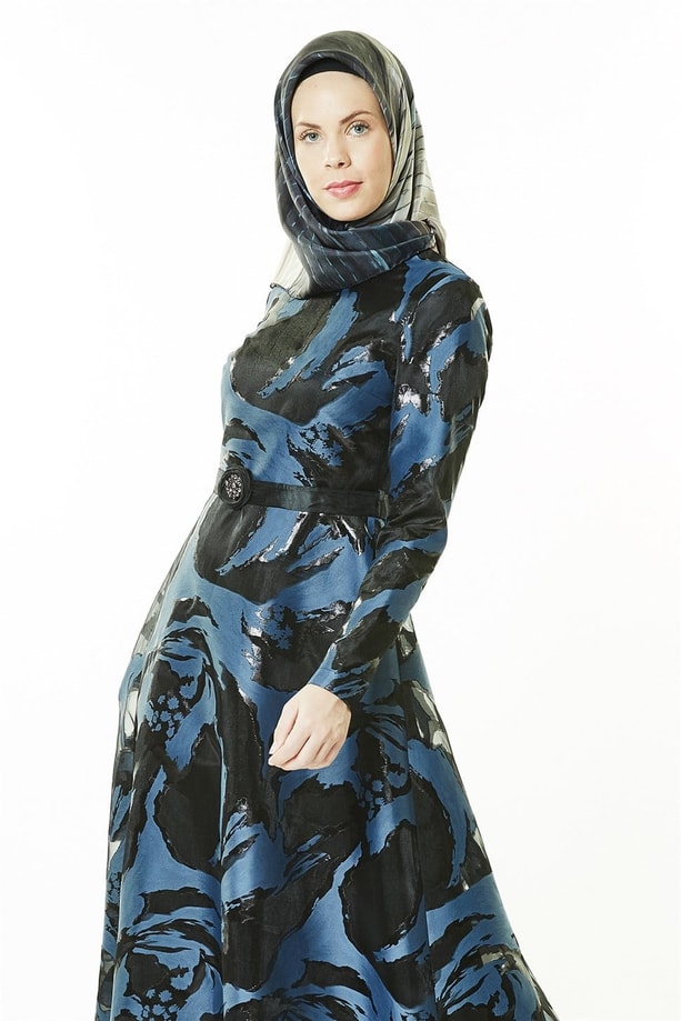 Armine Elbise 18Ka9601 İndigo