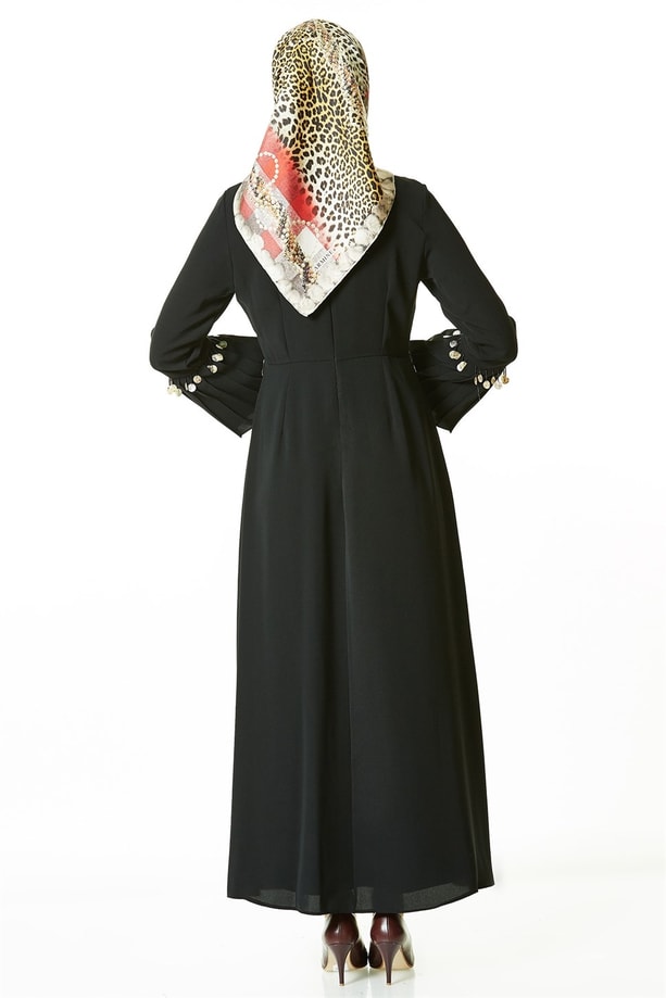 Armine Pulpayet Detaylı Elbise 8K9628 Siyah