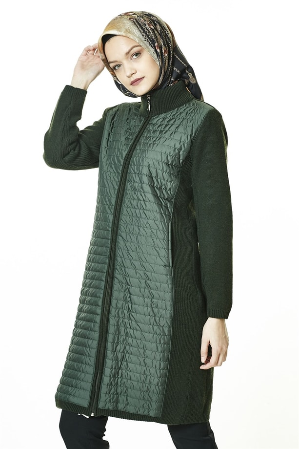 Armine Örme Ceket 8K6008 Haki